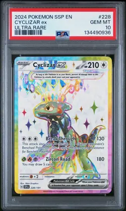2024 POKEMON SSP EN-SURGING SPARKS ULTRA RARE #228 CYCLIZAR EX PSA 10 - Image 1