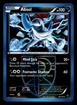 Absol 67/116 Rare Plasma Freeze Reverse Holo Pokemon NM - Image 1