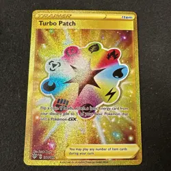 Trainer Turbo Patch 200/189 Gold Secret Rare NM Pokemon Darkness Ablaze - Image 1