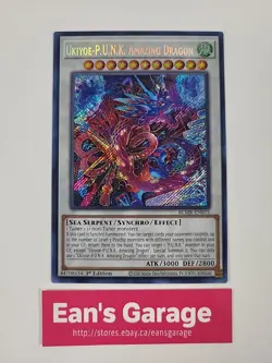 YuGiOh Ukiyoe-P.U.N.K. Amazing Dragon 1st Edition BLMR-EN075 Secret Rare - Mint - Image 2