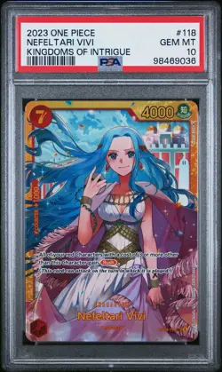 2023 ONE PIECE OP04-KINGDOMS OF INTRIGUE #118 NEFELTARI VIVI PSA 10 - Image 1