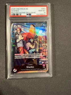 Shanks (2025 PSA Magazine Promo) OP09-001 One Piece Promotion Cards Foil PSA 10! - Image 1