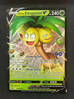 Pokemon GO Alolan Exeggutor V SWSH225 Black Star Promo Jumbo Oversized Card NM - Image 1