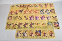 Lot of 42 Charizard Pokemon Fan Art Gold Foil Cards (J4400G) - Image 1