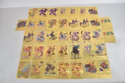 Lot Of 38 Assorted Pokemon Fan Art Gold Foil Cards (J4402G) - Image 1