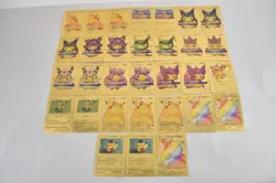 Lot of 31 Pikachu Pokemon Fan Art Gold Foil Cards (J4401G) - Image 1