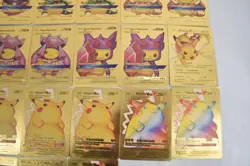 Lot of 31 Pikachu Pokemon Fan Art Gold Foil Cards (J4401G) - Image 4