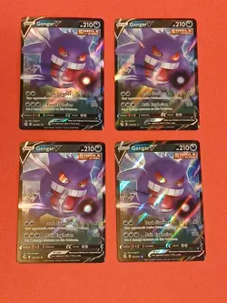 Pokemon Sword & Shield Fusion Strike Gengar V 156/264 x4 Cards - Image 1