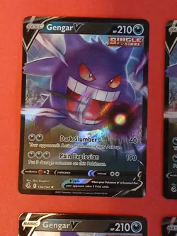 Pokemon Sword & Shield Fusion Strike Gengar V 156/264 x4 Cards - Image 2