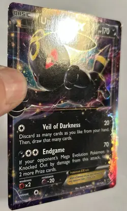 Umbreon EX 55/124 Fates Cld LP 2016 HP170 Basic Ultra Rare Holo Pokemon Card - Image 2