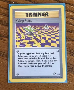 Pokemon TCG Warp Point Trainer 126/132 Gym Challenge Regular LP Card 1999-2000 - Image 1