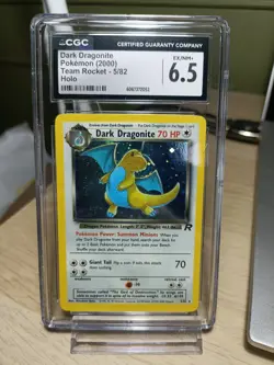 CGC 6.5 Dark Dragonite 2000 Team Rocket 5/82 Holo Pokemon Card - Image 1