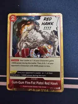 One Piece Card Game Gum-Gum Fire First Pistol Red Hawk OP01-26 English - Image 1