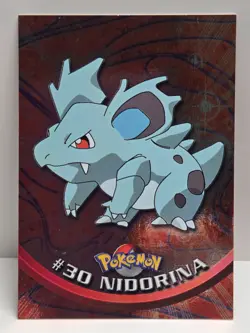 #30 Nidorina 1999 Topps Chrome Pokemon Card Series 1 Blue Logo - NM - US Seller - Image 1