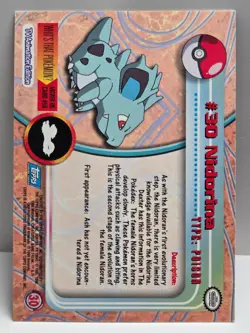 #30 Nidorina 1999 Topps Chrome Pokemon Card Series 1 Blue Logo - NM - US Seller - Image 2