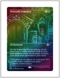 1x Oversold Cemetery, Borderless Art Foil, Dominaria Remastered, Magic MTG NM - Image 1