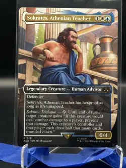 MTG Magic The Gathering Assassins Creed Borderless 121 Sokrates Athenian Teacher - Image 1