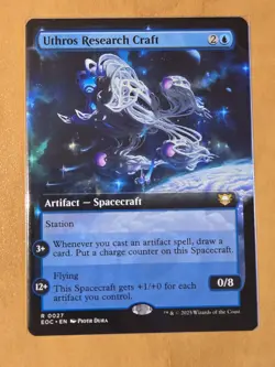 MTG Edge of Eternities EOC Commander 27 Uthros Research Craft - Rare Borderless - Image 1