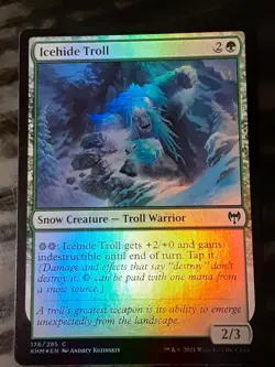 Icehide Troll FOIL , Kaldheim , Near Mint , MTG , FREE SHIPPING - Image 1