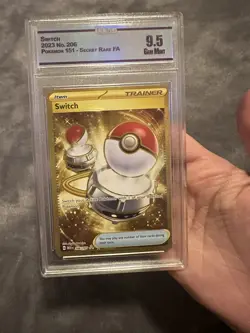 CC&G 9.5 Graded Pokemon Switch Gold Secret Rare 206/165 151 - Image 1
