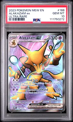 2023 POKEMON MEW EN-151 ULTRA RARE #188 ALAKAZAM EX PSA 10 - Image 1