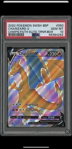 Pokemon Charizard V SWSH050 Holo Promo Sword & Shield PSA 10 Champion's Path - Image 1