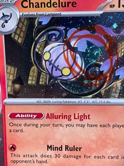 POKEMON CHANDELURE 038/167 RARE COSMOS HOLO WITH SWIRL TWILIGHT MASQUERADE NM - Image 3