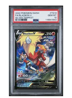 PSA 10 Blaziken V #TG14 Pokemon SWSH Silver Tempest English 2022 - Image 1