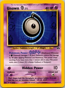 Unown [D] - Neo Discovery #47/75 Pokemon tcg - Image 1