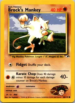 Brock's Mankey (68) - Gym Heroes #068/132 Pokemon tcg - Image 1