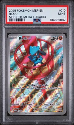 Pokemon 2025 MEP EN PSA 9 Holo Riolu #010 & Alakazam #009 Lot English - Image 2
