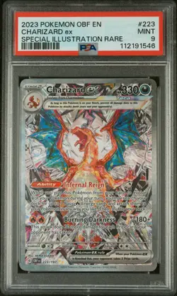 2023 POKEMON OBF EN-OBSIDIAN FLAMES SPECIAL ILLUSTRATION RARE CHARIZARD EX PSA 9 - Image 1