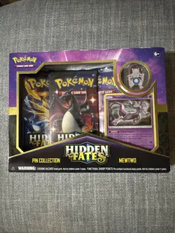 Pokemon TCG Hidden Fates Mewtwo Pin Collection Box 2019 Booster Packs, 3-Pack - Image 1