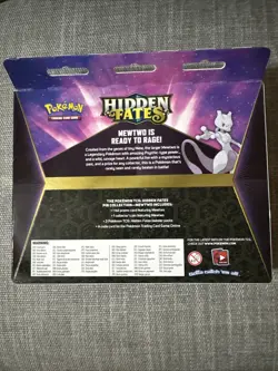 Pokemon TCG Hidden Fates Mewtwo Pin Collection Box 2019 Booster Packs, 3-Pack - Image 2