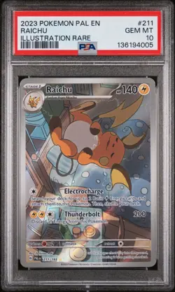 2023 Pokemon SV Paldea Evolved Raichu #211/193 PSA 10 - Image 1
