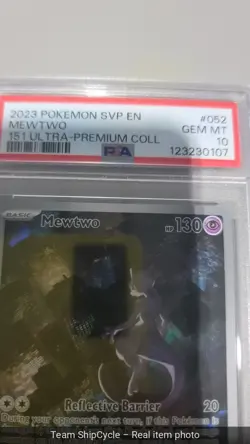 2023 POKEMON SVP ENSV BLACK STAR PROMO 151 ULTRAPREM COLL 052 MEWTWO PSA G2U - Image 4