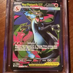 2025 POKEMON PFL EN-PHANTASMAL FLAMES 109 MEGA CHARIZARD X EX ULTRA RARE - Image 3