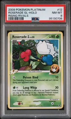 Pokemon PSA 8 Roserade 12/111 Rare Platinum Rising Rivals - Image 1