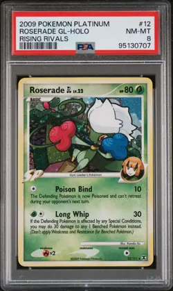 Pokemon PSA 8 Roserade 12/111 Rare Platinum Rising Rivals - Image 1