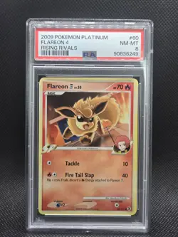 2009 Pokemon Platinum Rising Rivals 60/111 Flareon 4 E4 Non-Holo PSA 8 - Image 1