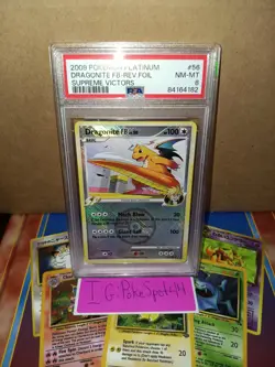 Pokemon 2009 Platinum Dragonite FB Crosshatch Holo PSA 8 "Error PSA Label" - Image 1