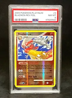 2009 Pokemon PSA 8 NM-MT Blaziken 3/127 Platinum Reverse Holofoil - Image 1