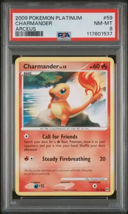 2009 Pokemon Vintage Platinum Arceus 🔥 Charmander #59 🔥 PSA 8 (NEW CERT) ✨ - Image 1