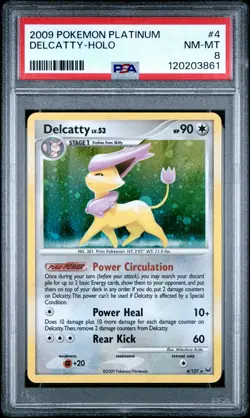 2009 POKEMON PLATINUM #4 DELCATTY-HOLO PSA 8 - Image 1