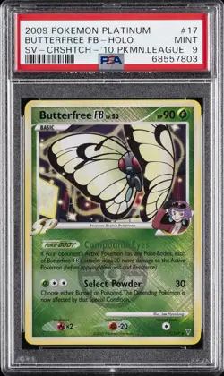 2009 POKEMON PLATINUM SUPREME VICTORS #17 BUTTERFREE FB-HOLO PSA 9 - Image 1