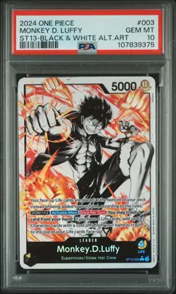 2024 ONE PIECE ULTRA DECK ST13-THE THREE BROTHERS #003 MONKEY D. LUFFY PSA 10 - Image 1
