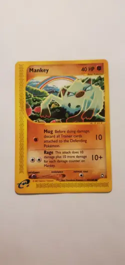 Mankey - 92/147 - Common - Aquapolis - Pokemon Card - LP - Image 1