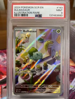 Pokemon TCG Bulbasaur Scarlet & Violet Holo Illustration Rare Card 143/142 PSA 9 - Image 1