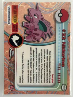 2000 Topps Chrome Pokemon Nidorino #33 Base Card - TV Animation Edition - Image 2
