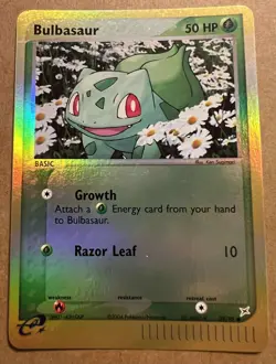 POKEMON EX TEAM MAGMA VS TEAM AQUA BULBASAUR REVERSE HOLO CARD 39/95 LP - Image 1